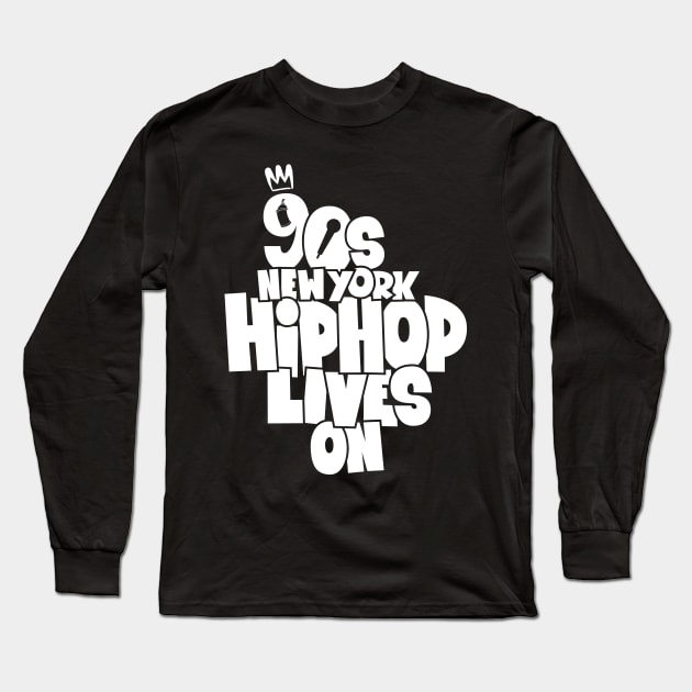 Throwback to the Golden Age of Hip Hop's Iconic '90s Era in New York Long Sleeve T-Shirt by Boogosh